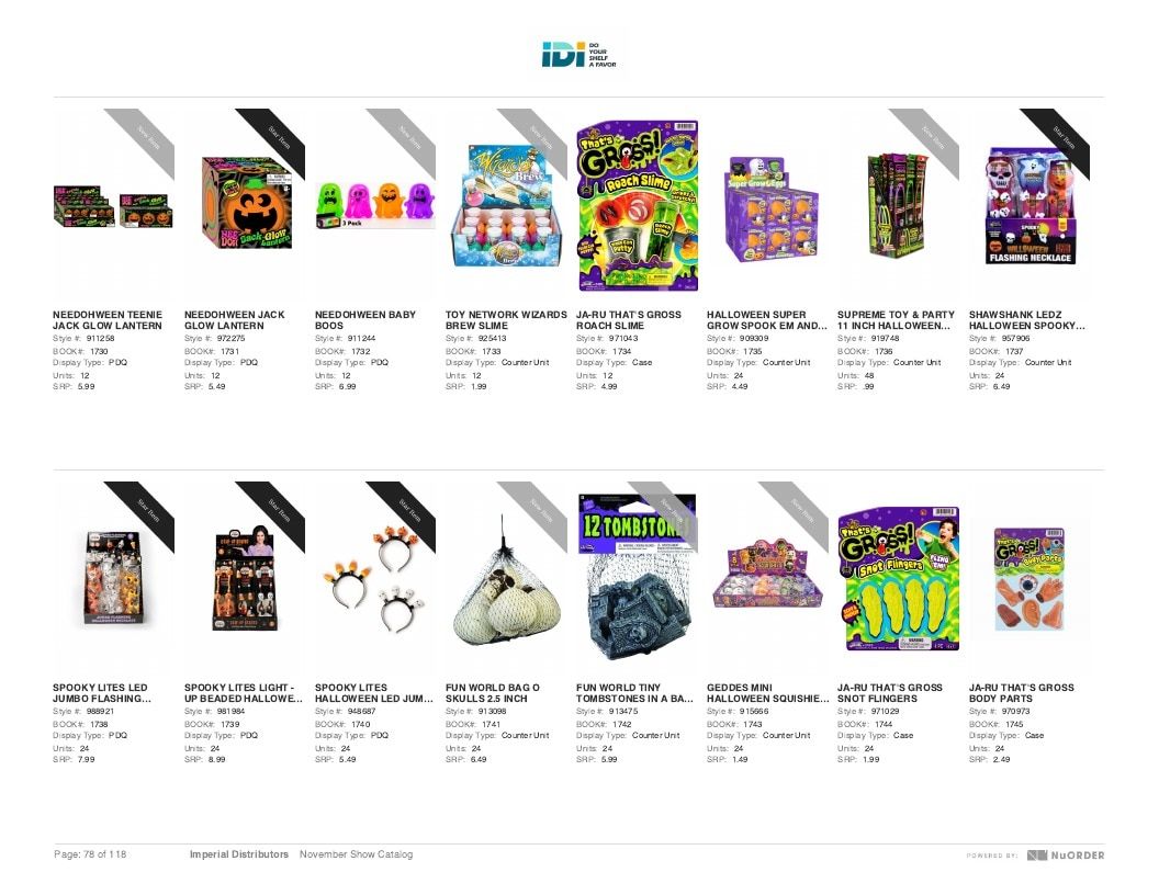 Imperial Distributors Back to School Halloween and Fall Catalog Weekly Ad January 1 - December 31, 2026