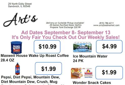 Art's Food Market Weekly Ad September 8 - 13, 2026