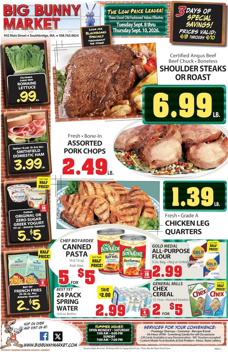 Big Bunny Market Weekly Ad September 4 - 10, 2026