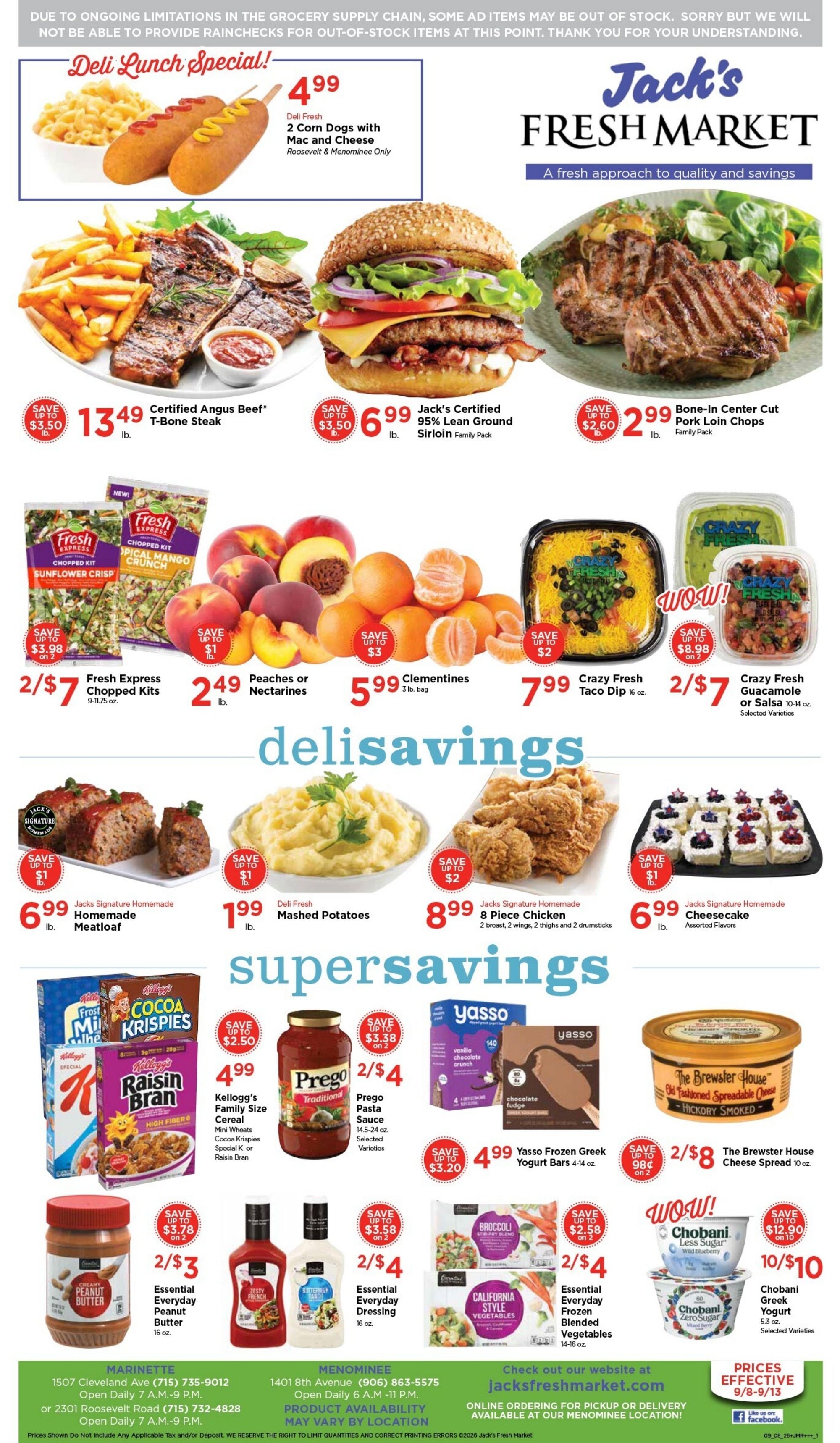 Jack's Fresh Market Weekly Ad September 8 - 14, 2026