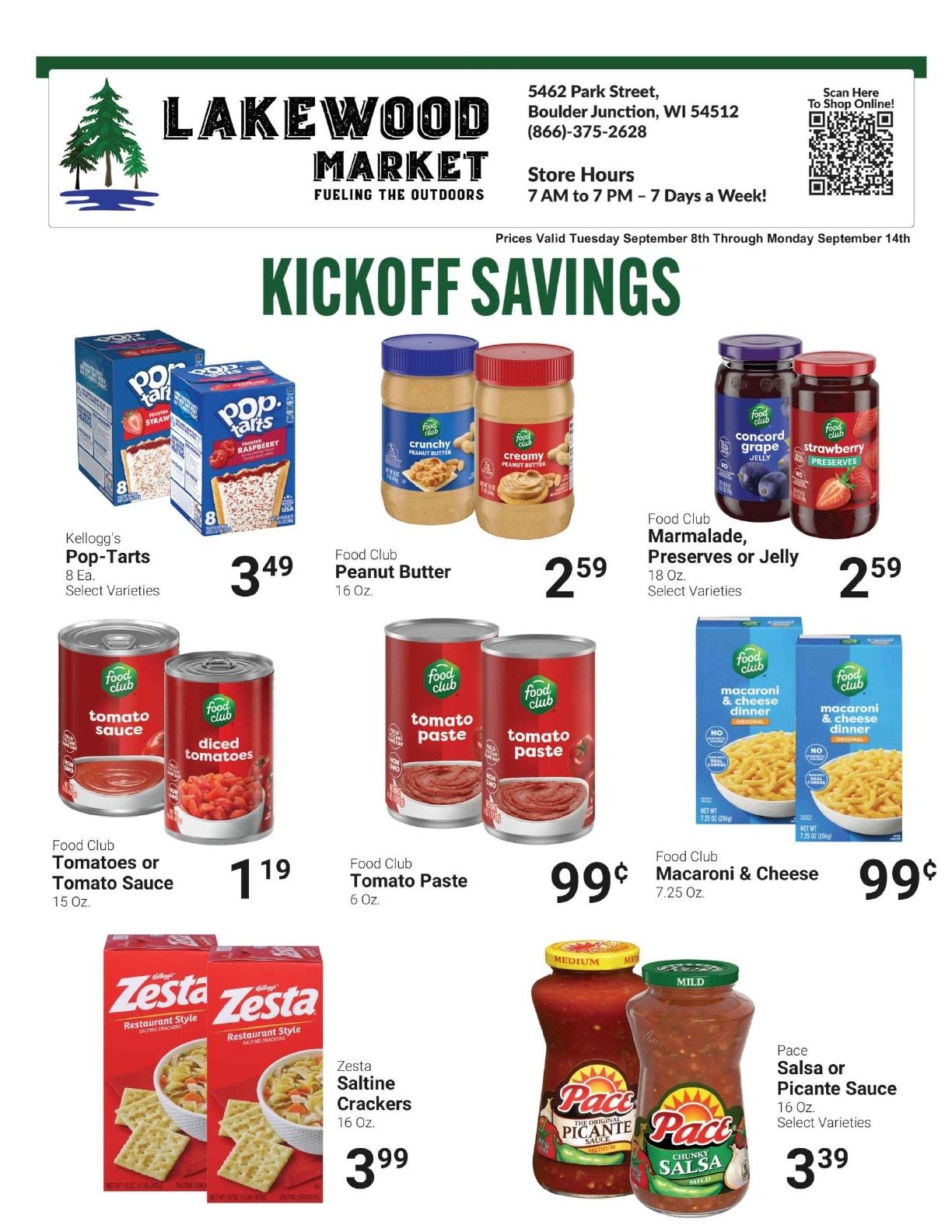 Lakewood Market (Boulder Junction, WI) Weekly Ad September 8 - 14, 2026