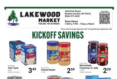Lakewood Market (Boulder Junction, WI) Weekly Ad September 8 - 14, 2026
