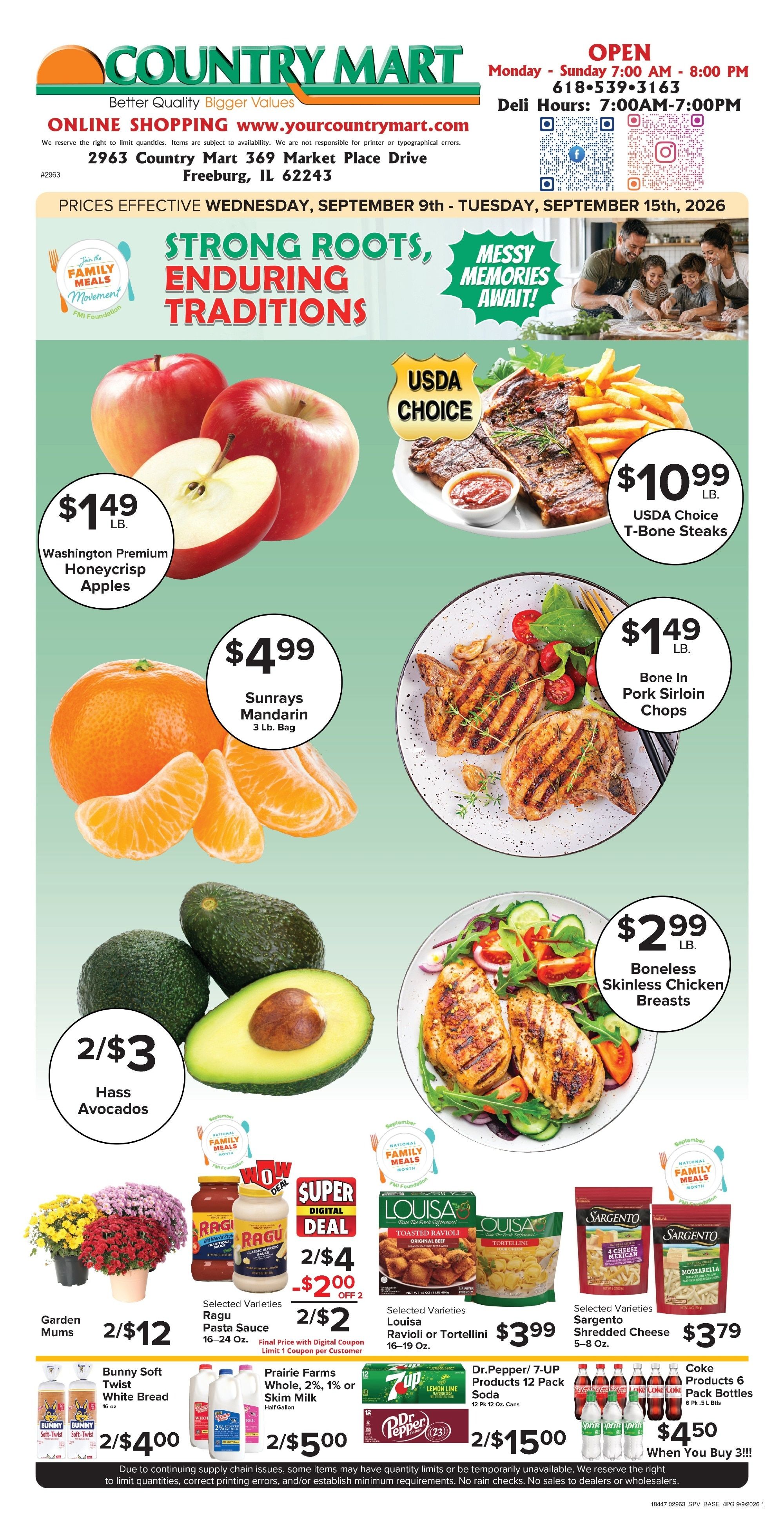 Your Country Mart Weekly Ad September 9 - 15, 2026