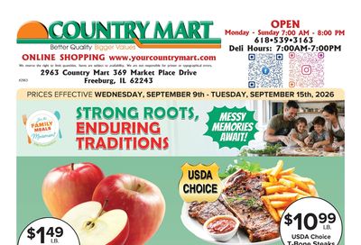Your Country Mart Weekly Ad September 9 - 15, 2026
