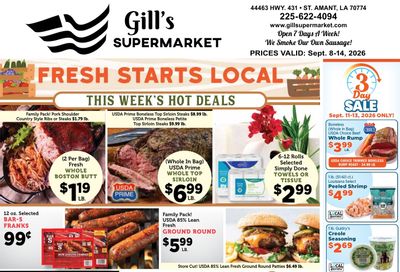 Gill's Supermarket Weekly Ad September 8 - 14, 2026