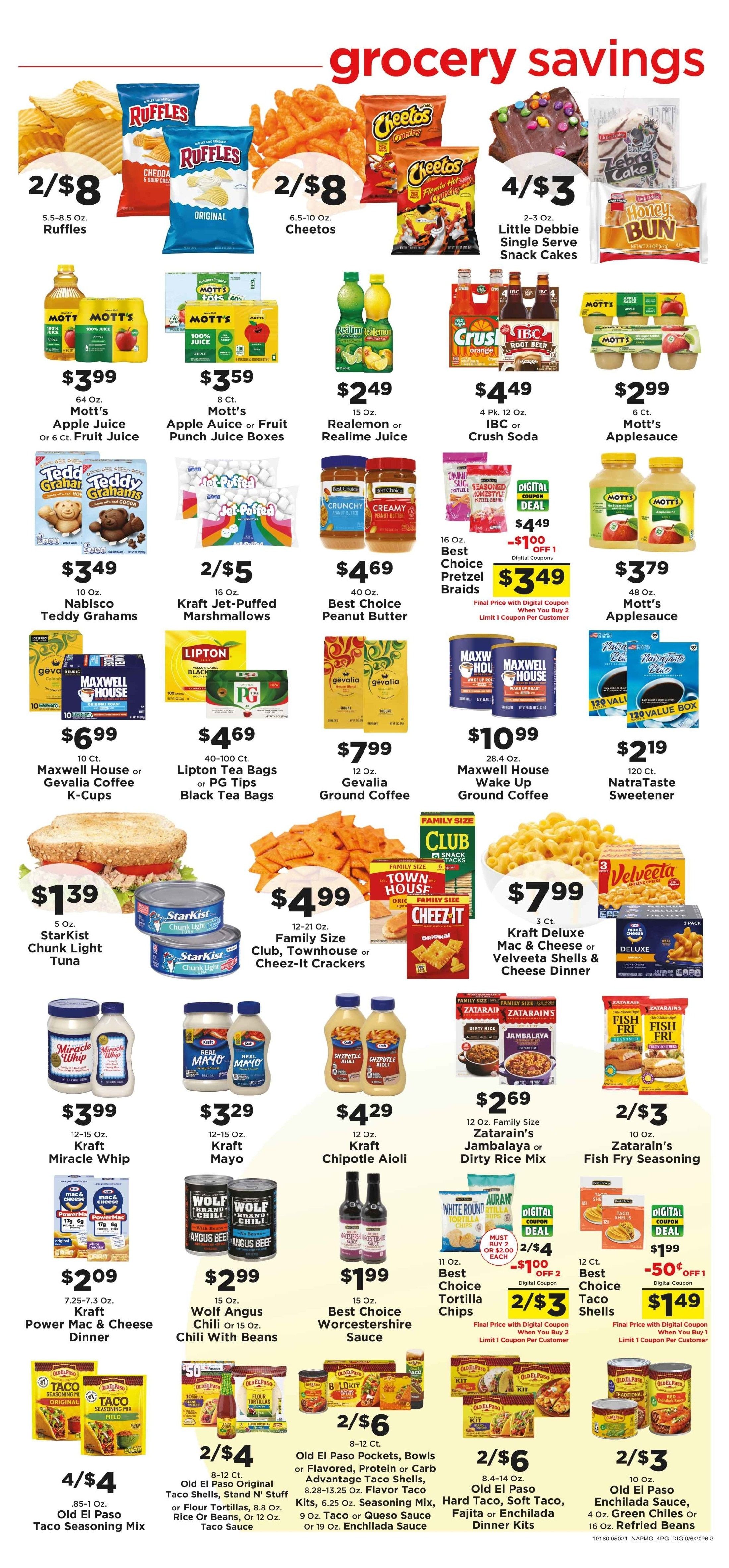 Chappell's Hometown Foods Weekly Ad September 8 - 13, 2026