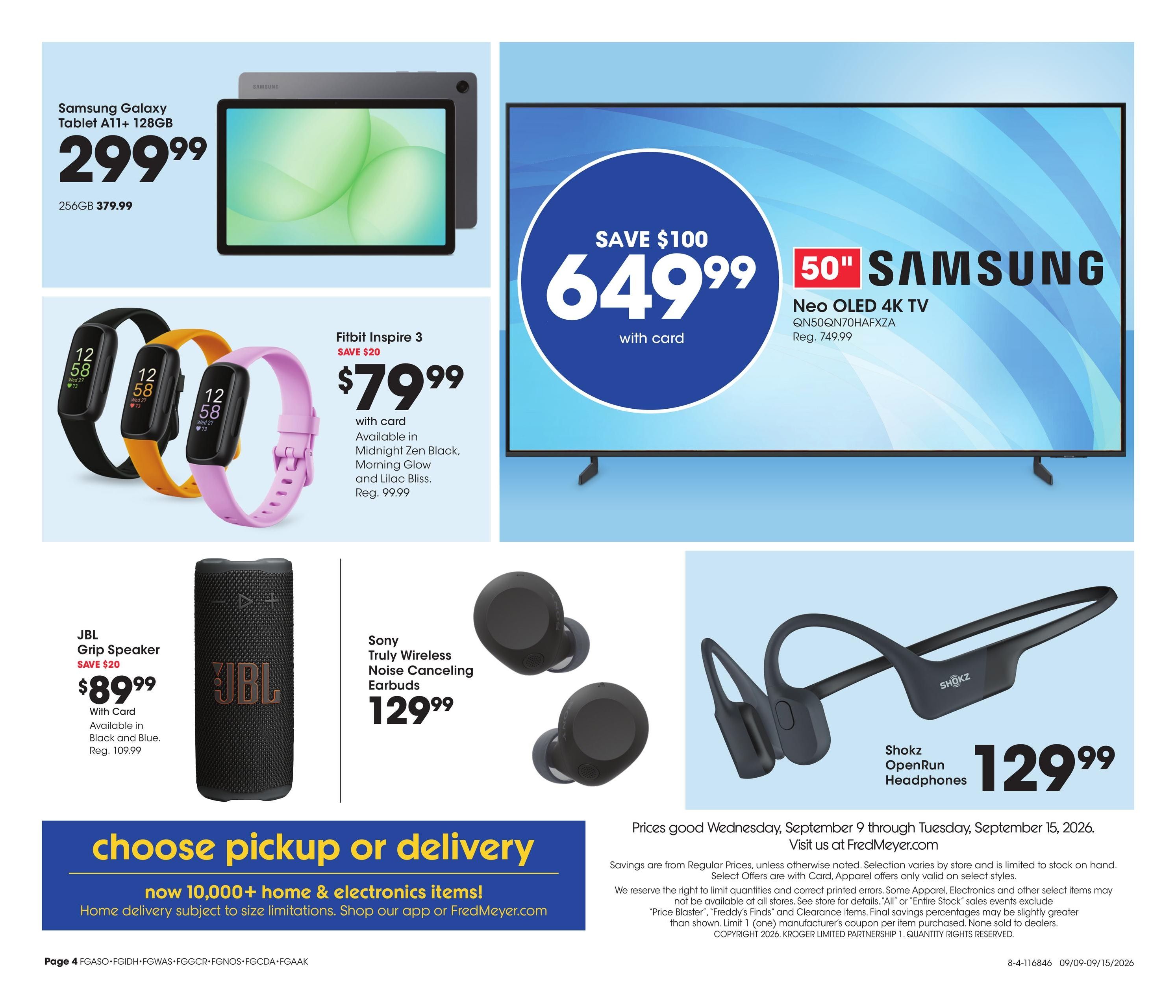 Fred Meyer Home & Apparel Weekly Ad September 9 - 15, 2026