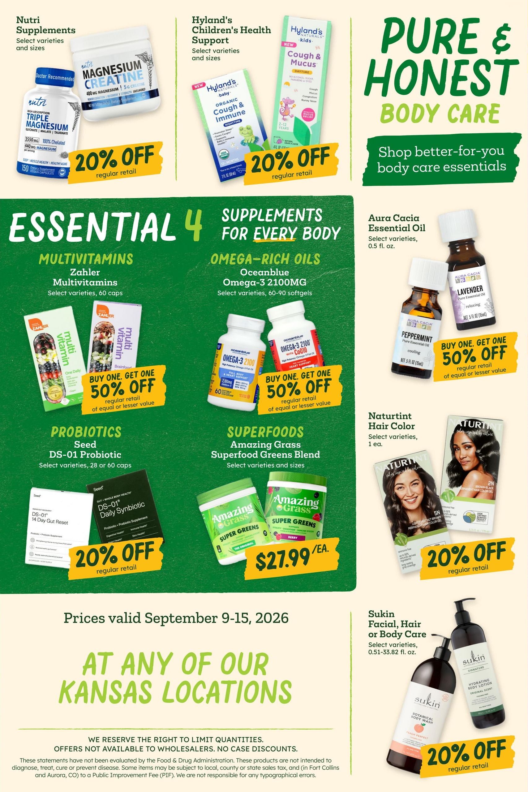 Sprouts Farmers Market (Olathe-Overland Park Area, KS) Weekly Ad September 9 - 15, 2026