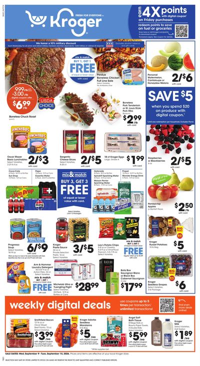 Kroger (Clarksville Area, TN) Weekly Ad September 9 - 15, 2026