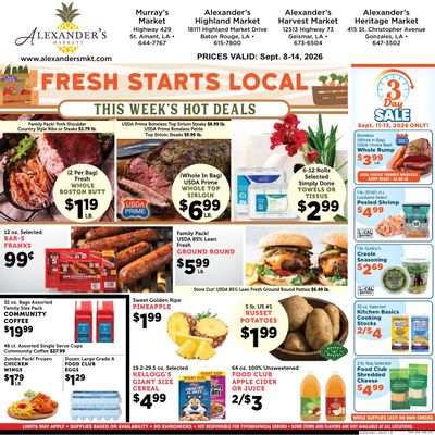Murray's Market Weekly Ad September 8 - 14, 2026