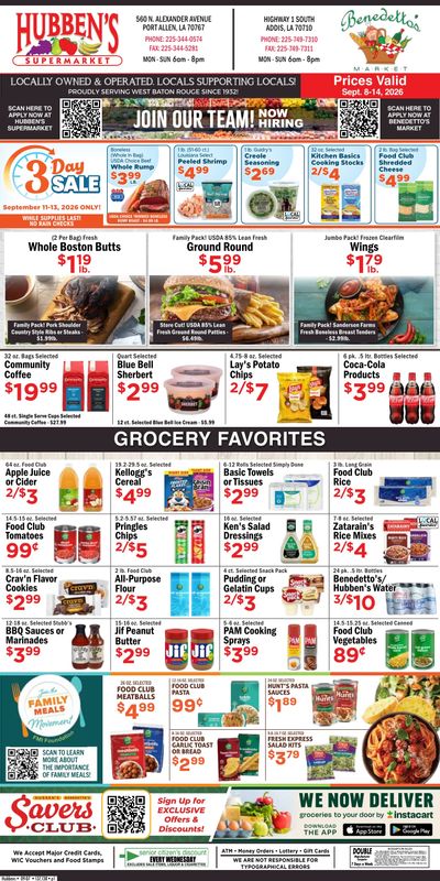 Hubben's Supermarket Weekly Ad September 8 - 14, 2026