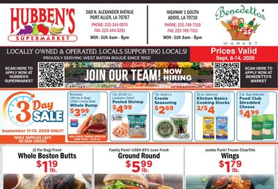 Hubben's Supermarket Weekly Ad September 8 - 14, 2026