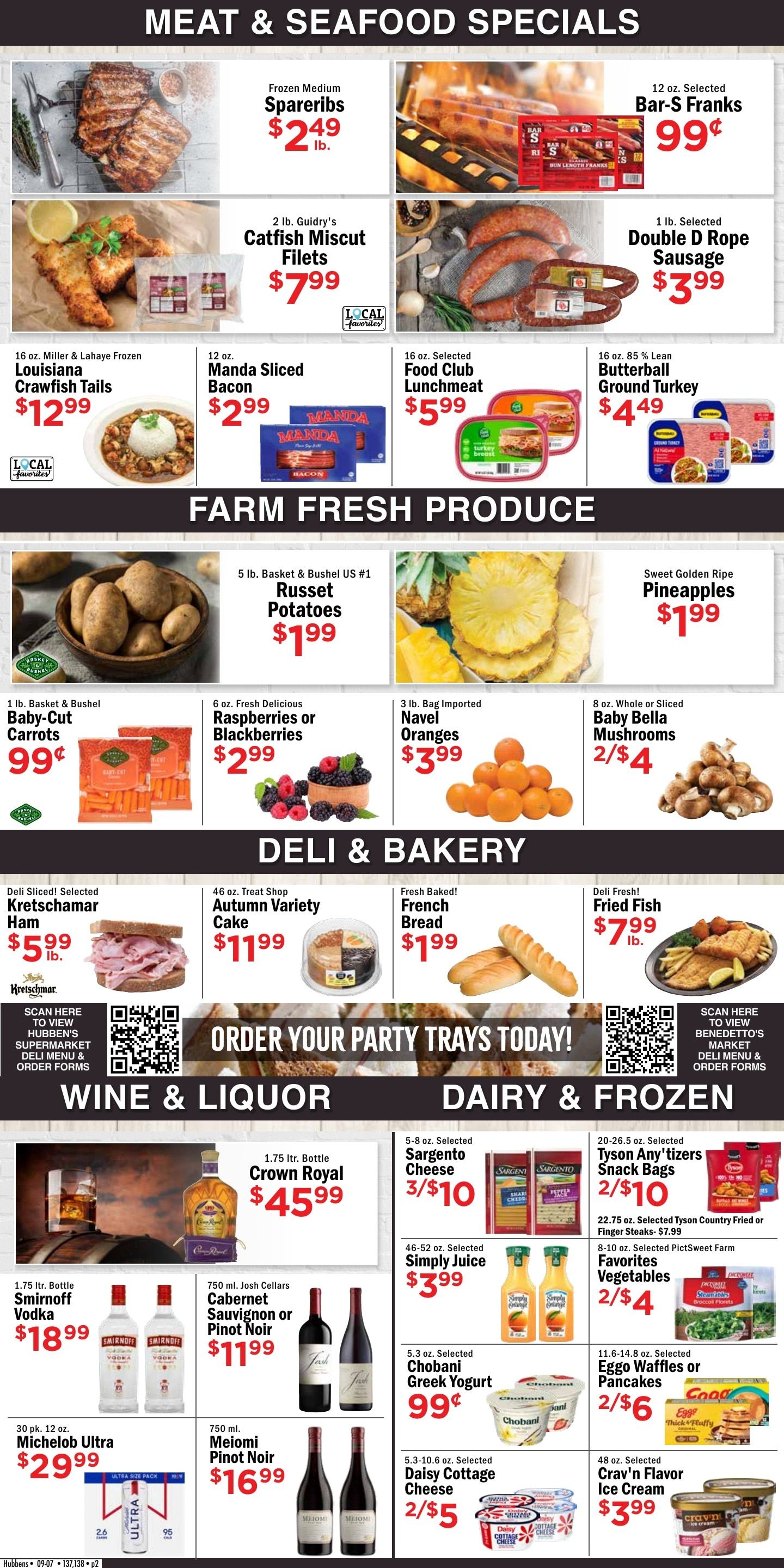 Hubben's Supermarket Weekly Ad September 8 - 14, 2026