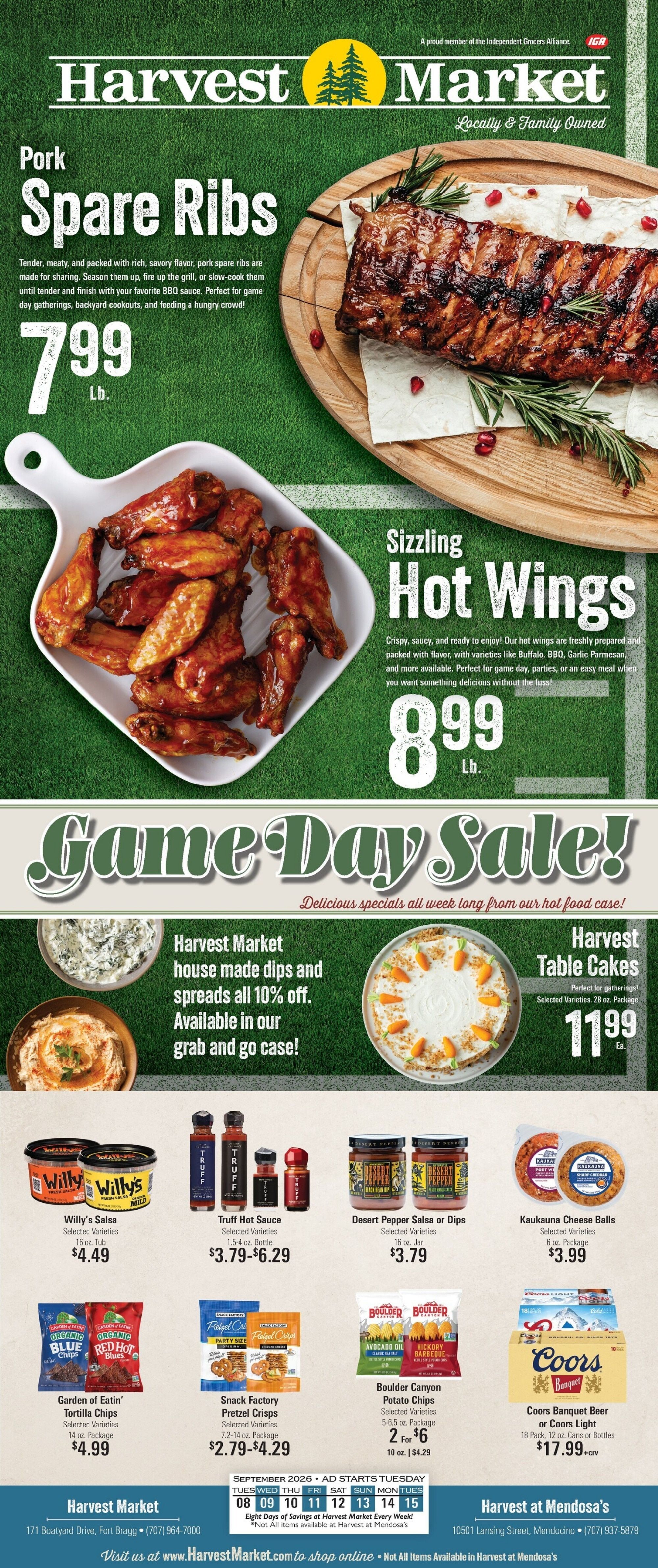 Harvest Market Fort Bragg Weekly Ad September 8 - 15, 2026