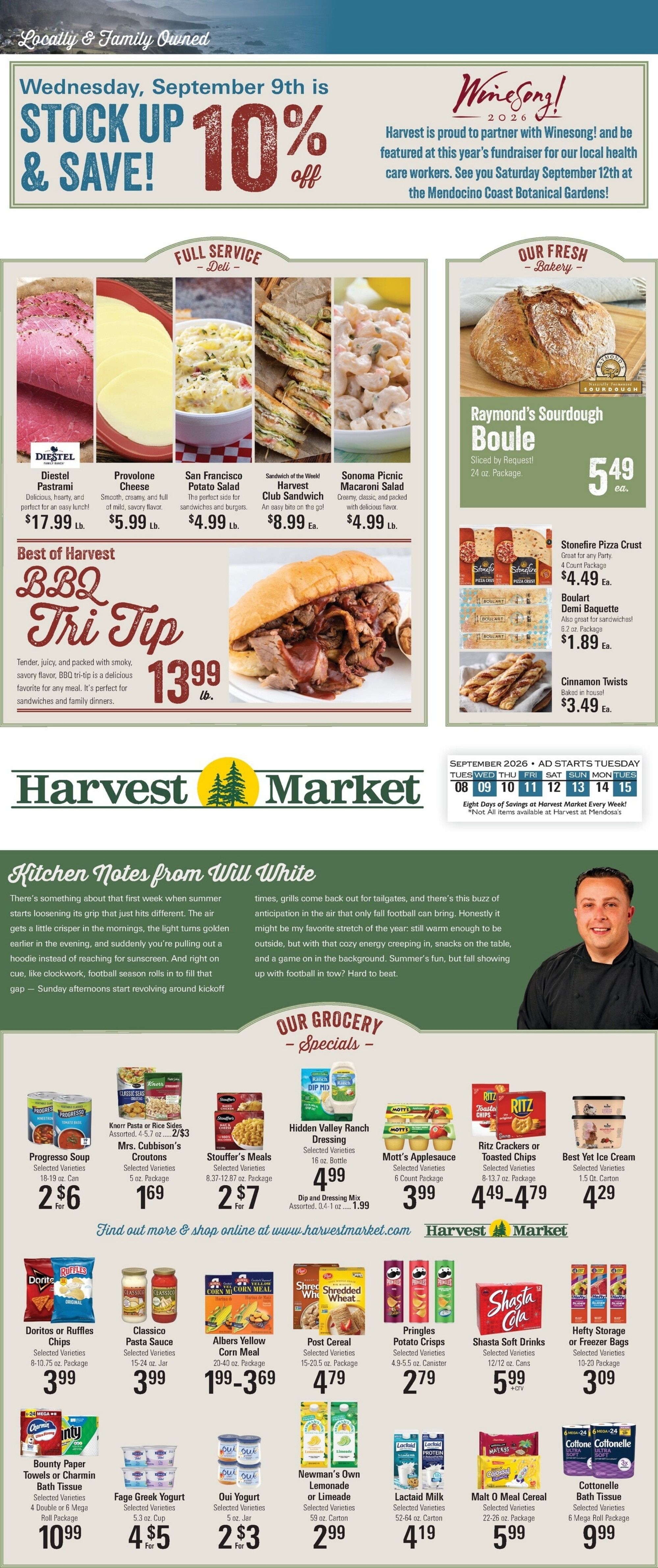 Harvest Market Fort Bragg Weekly Ad September 8 - 15, 2026