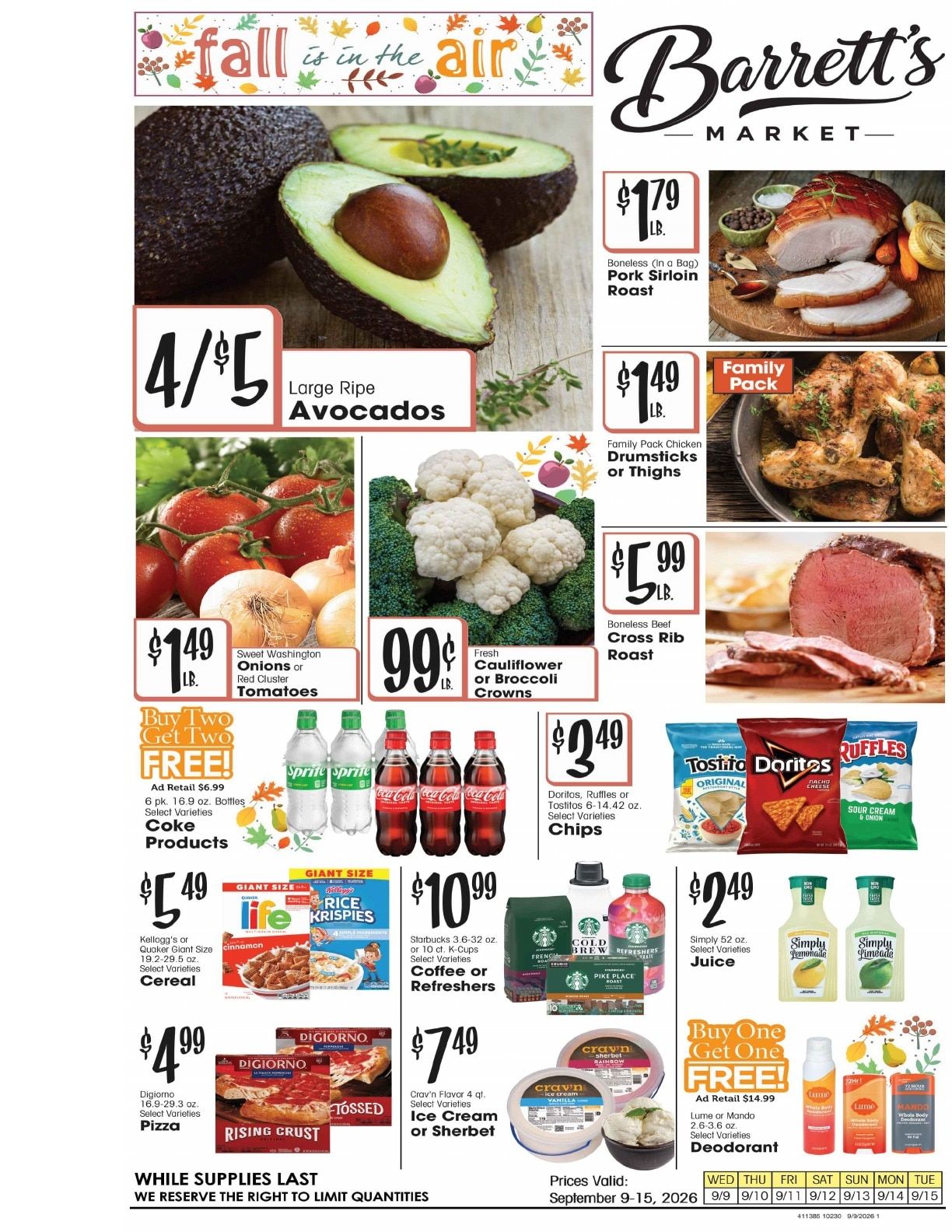 Barrett's Foodtown Weekly Ad September 9 - 15, 2026