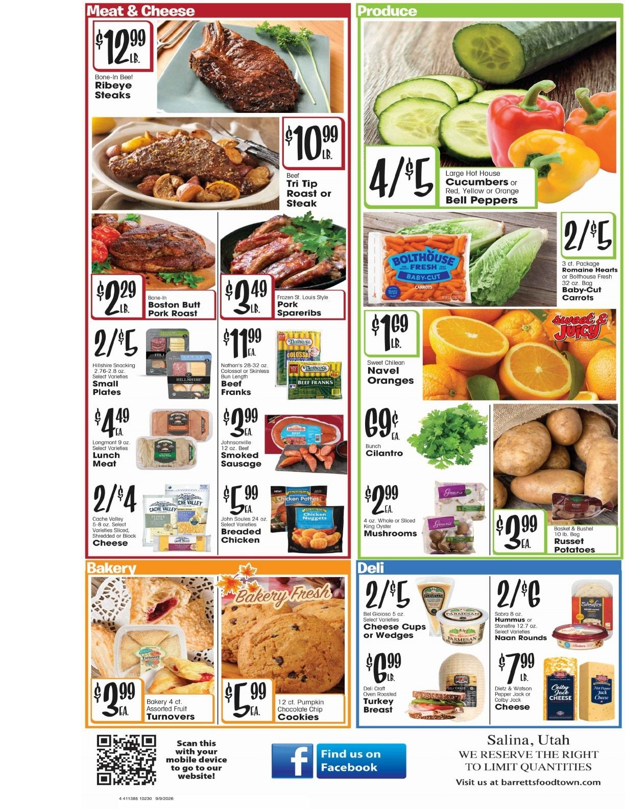Barrett's Foodtown Weekly Ad September 9 - 15, 2026