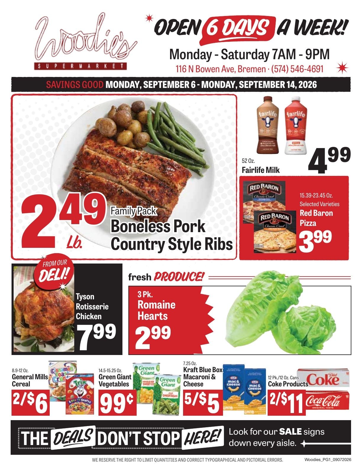 Woodie's Supermarket Weekly Ad September 7 - 13, 2026