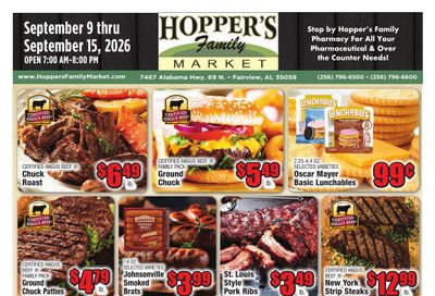 Hopper's Family Market Weekly Ad September 9 - 15, 2026