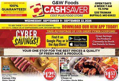 G&W Foods Cash Saver (Buffalo, MO) Weekly Ad September 9 - 22, 2026