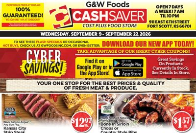 G&W Foods Cash Saver (Fort Scott, KS) Weekly Ad September 9 - 22, 2026