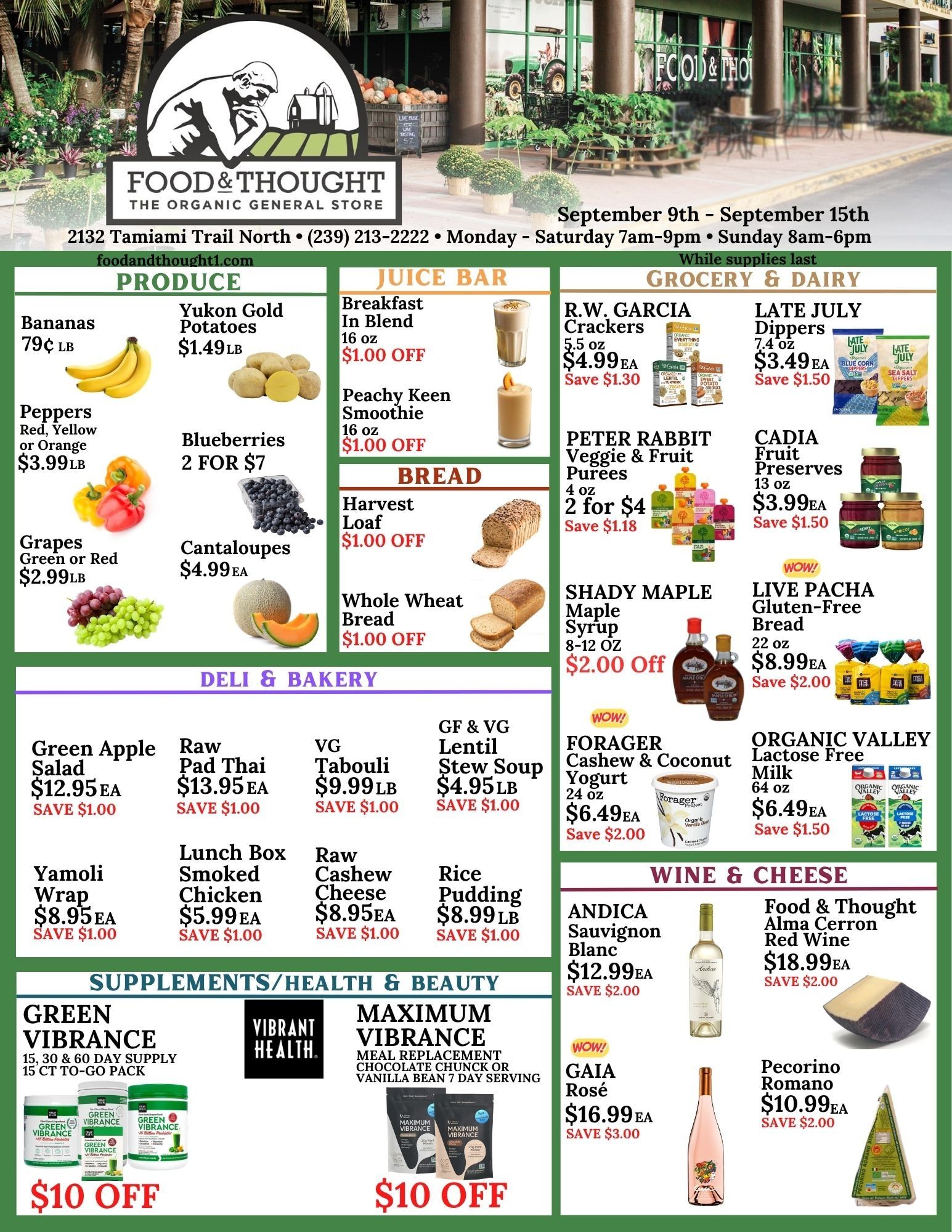 Food & Thought Weekly Ad September 9 - 15, 2026