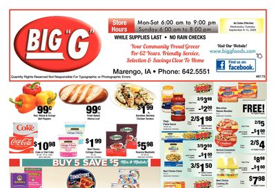 Big G Foods Great Deals This Week! Weekly Ad September 9 - 15, 2026