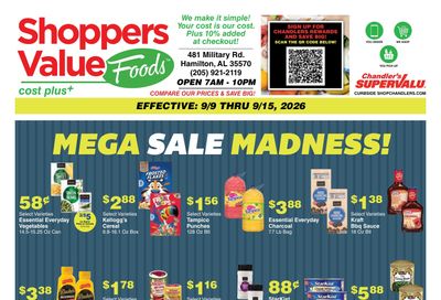 Chandler's Stores (Hamilton, AL) Weekly Ad September 9 - 15, 2026