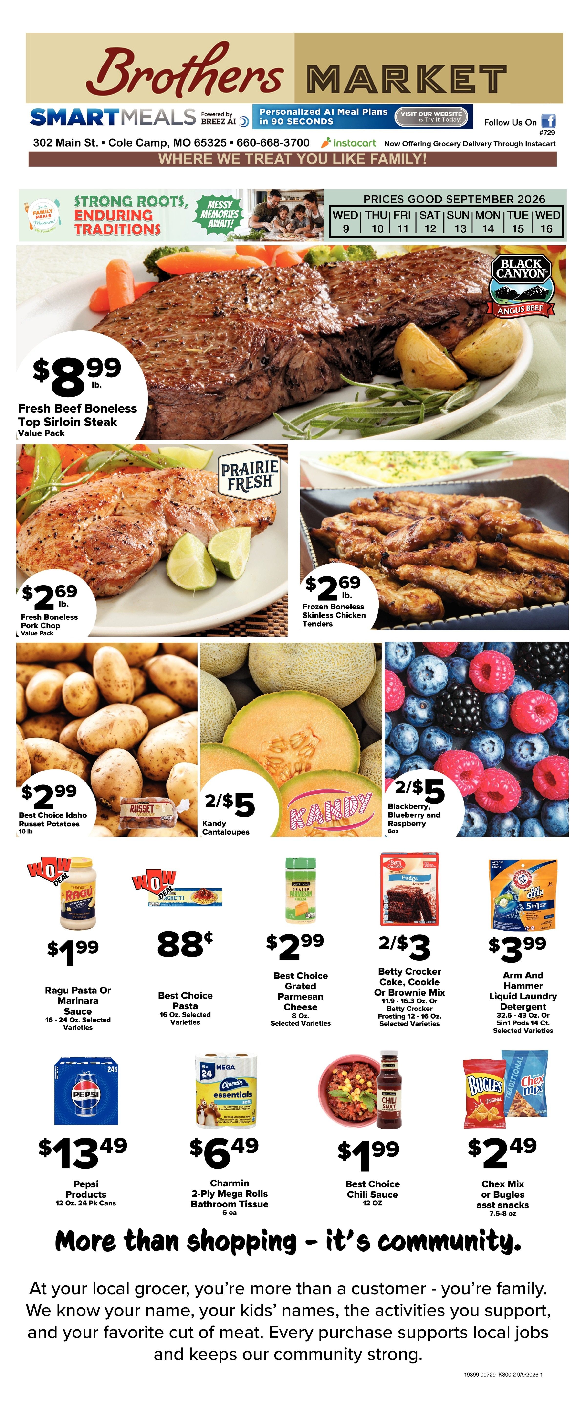 Brothers Market (Cole Camp, MO) Weekly Ad September 9 - 16, 2026