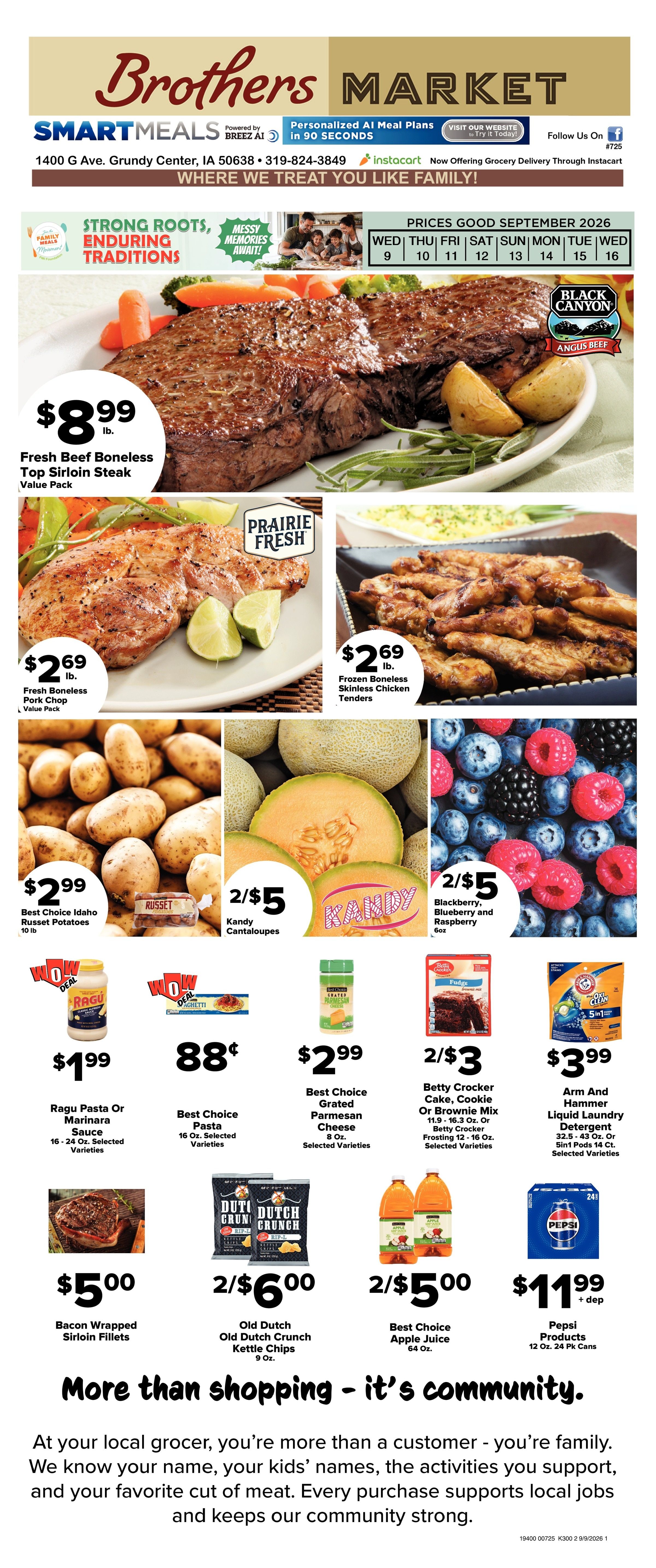 Brothers Market (Grundy Center, IA) Weekly Ad September 9 - 16, 2026