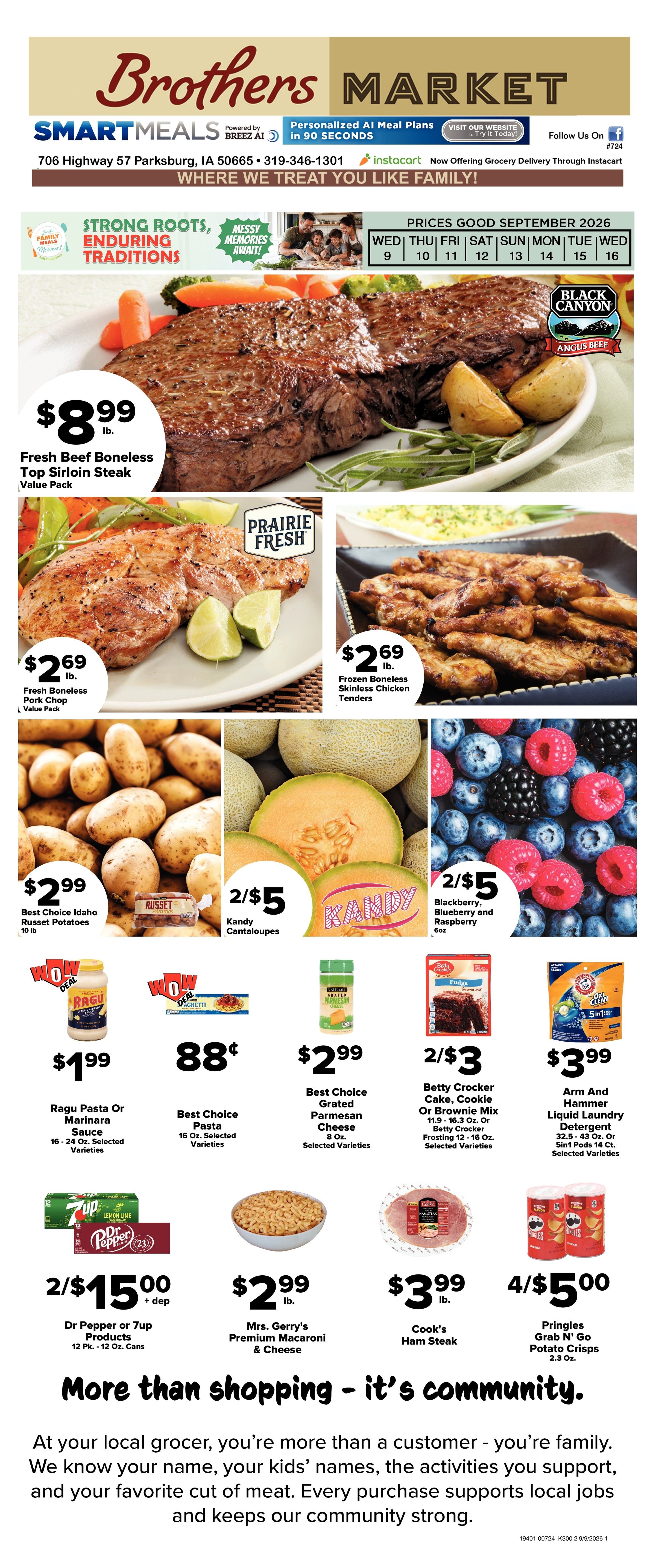 Brothers Market (Parkersburg, IA) Weekly Ad September 9 - 16, 2026