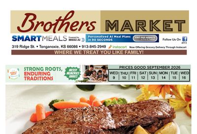 Brothers Market (Tonganoxie, KS) Weekly Ad September 9 - 16, 2026