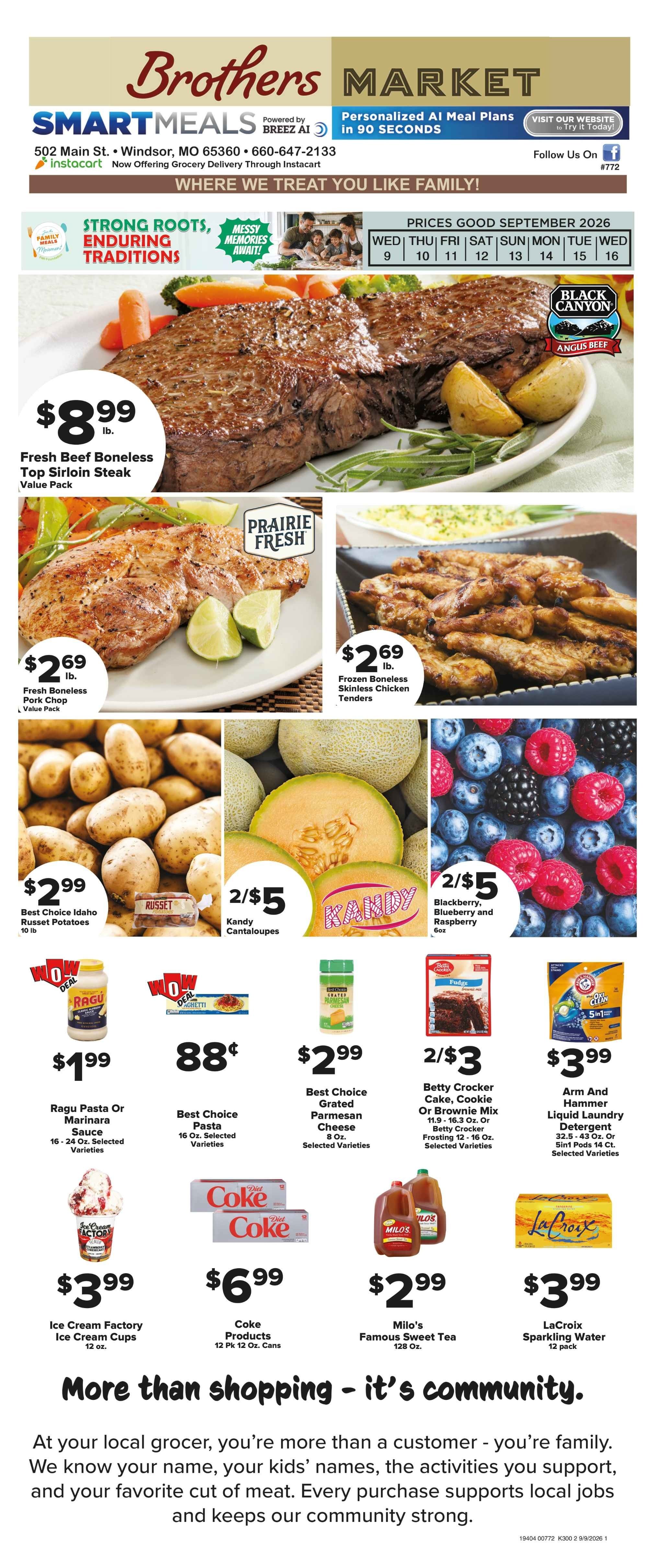 Brothers Market (Windsor, MO) Weekly Ad September 9 - 16, 2026