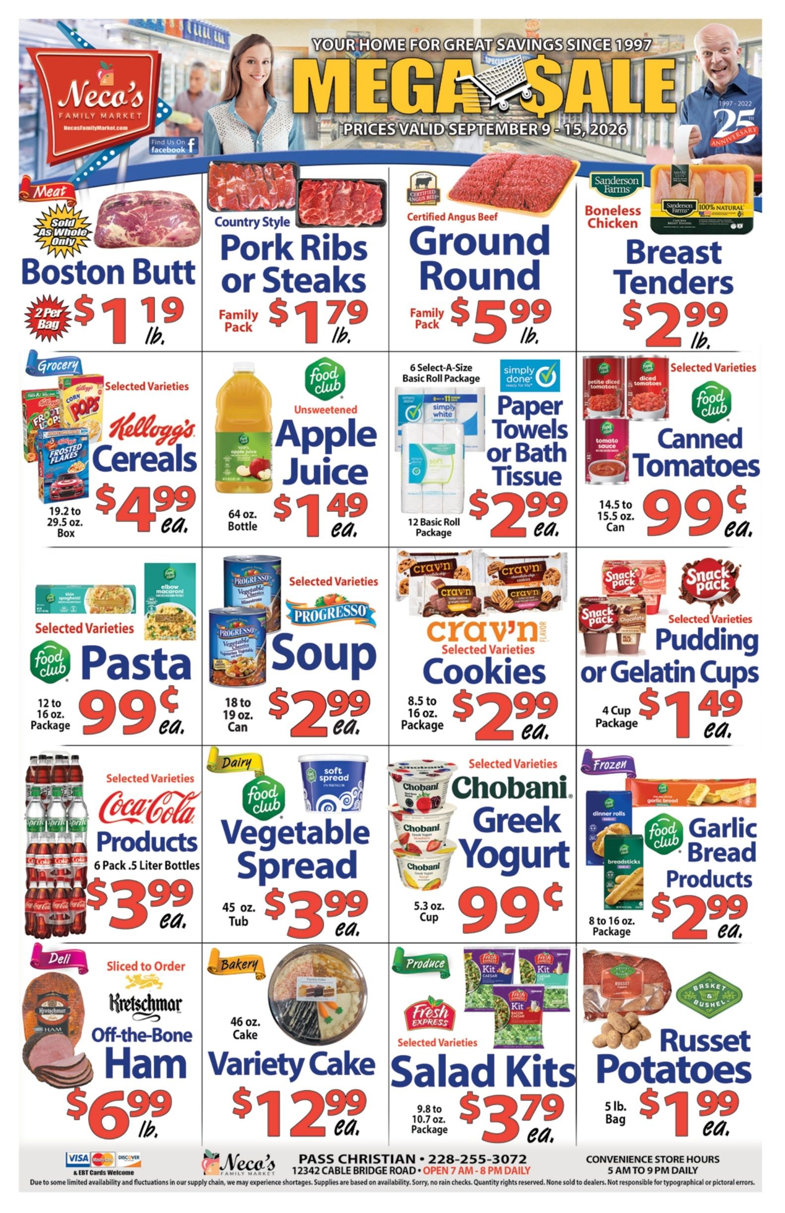 Neco's Family Market Weekly Ad September 9 - 15, 2026