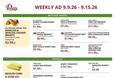 Doris Italian Market Weekly Ad September 9 - 15, 2026
