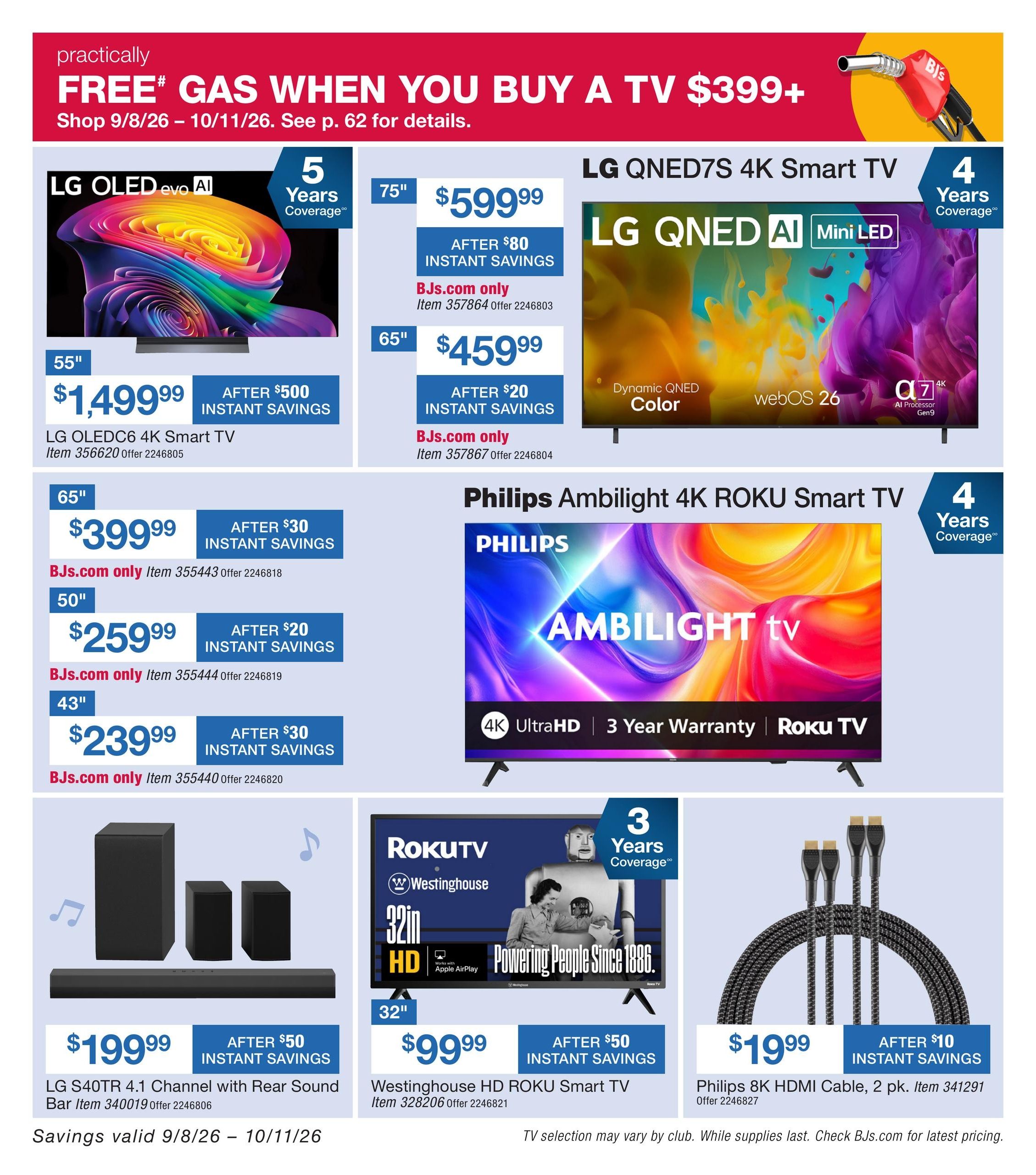 BJ's Wholesale Club Smart Saver Weekly Ad September 8 - October 11, 2026