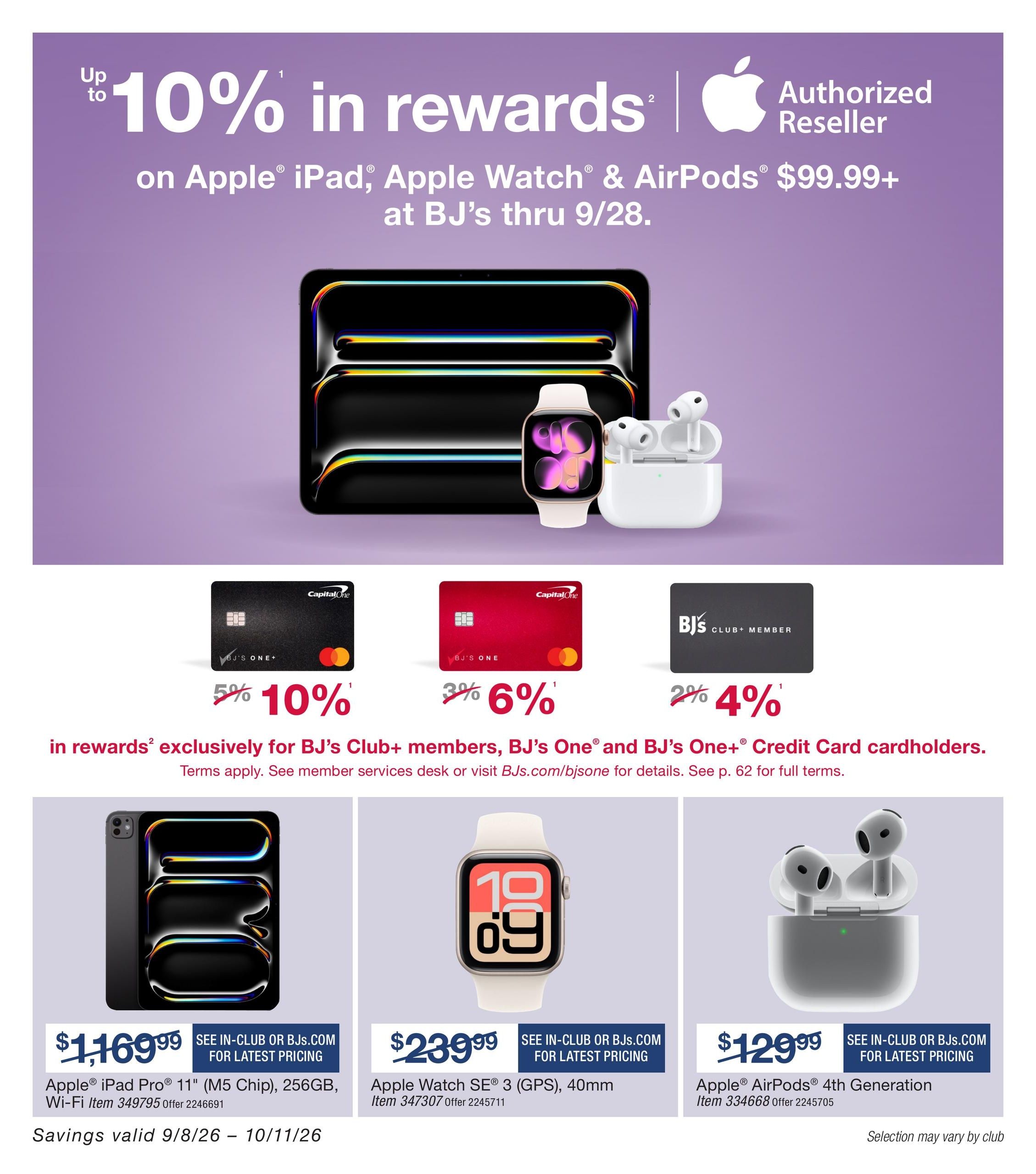 BJ's Wholesale Club Smart Saver Weekly Ad September 8 - October 11, 2026