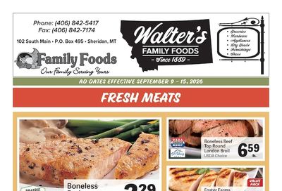 Walter's Family Foods Weekly Ad September 9 - 15, 2026