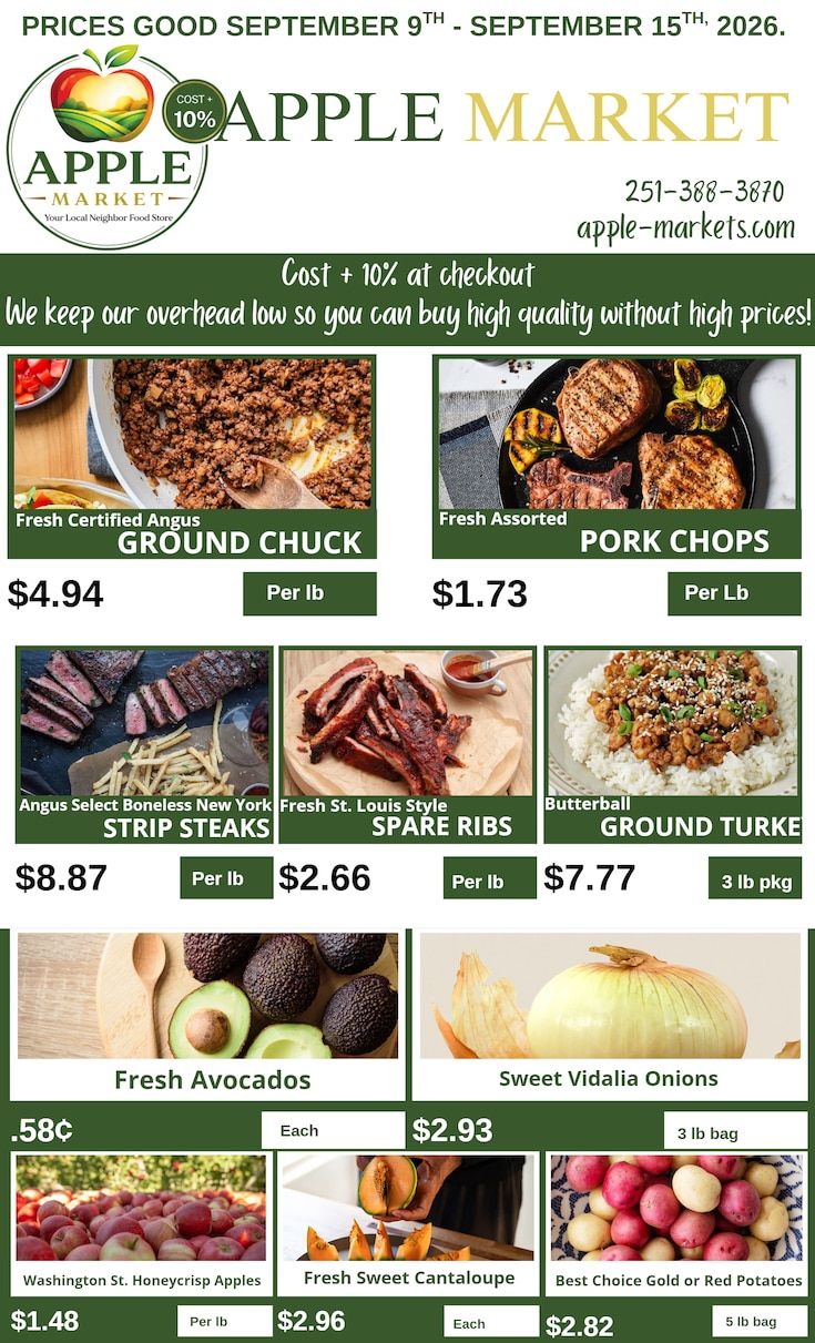 Apple Market Fairhope Weekly Ad September 9 - 15, 2026