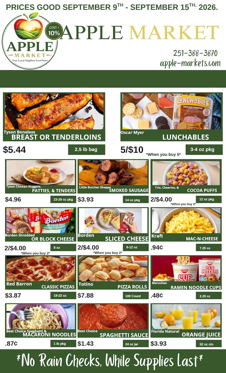 Apple Market Fairhope Weekly Ad September 9 - 15, 2026