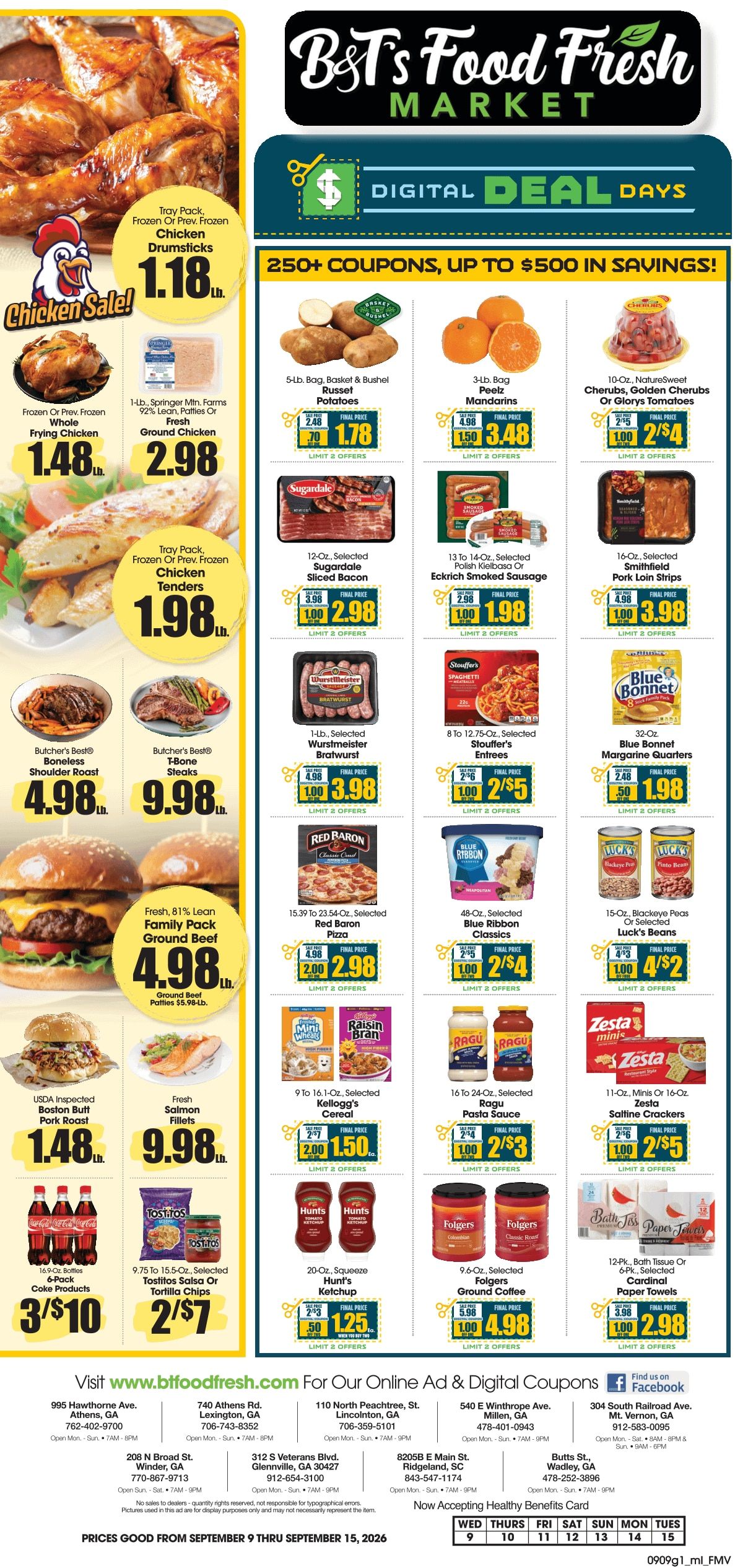 B&T's Food Fresh Market Weekly Ad September 9 - 15, 2026