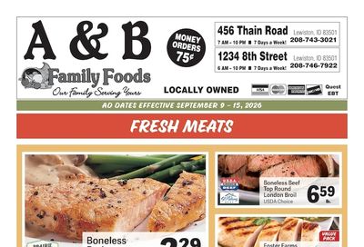 A&B Family Foods Weekly Ad September 9 - 15, 2026
