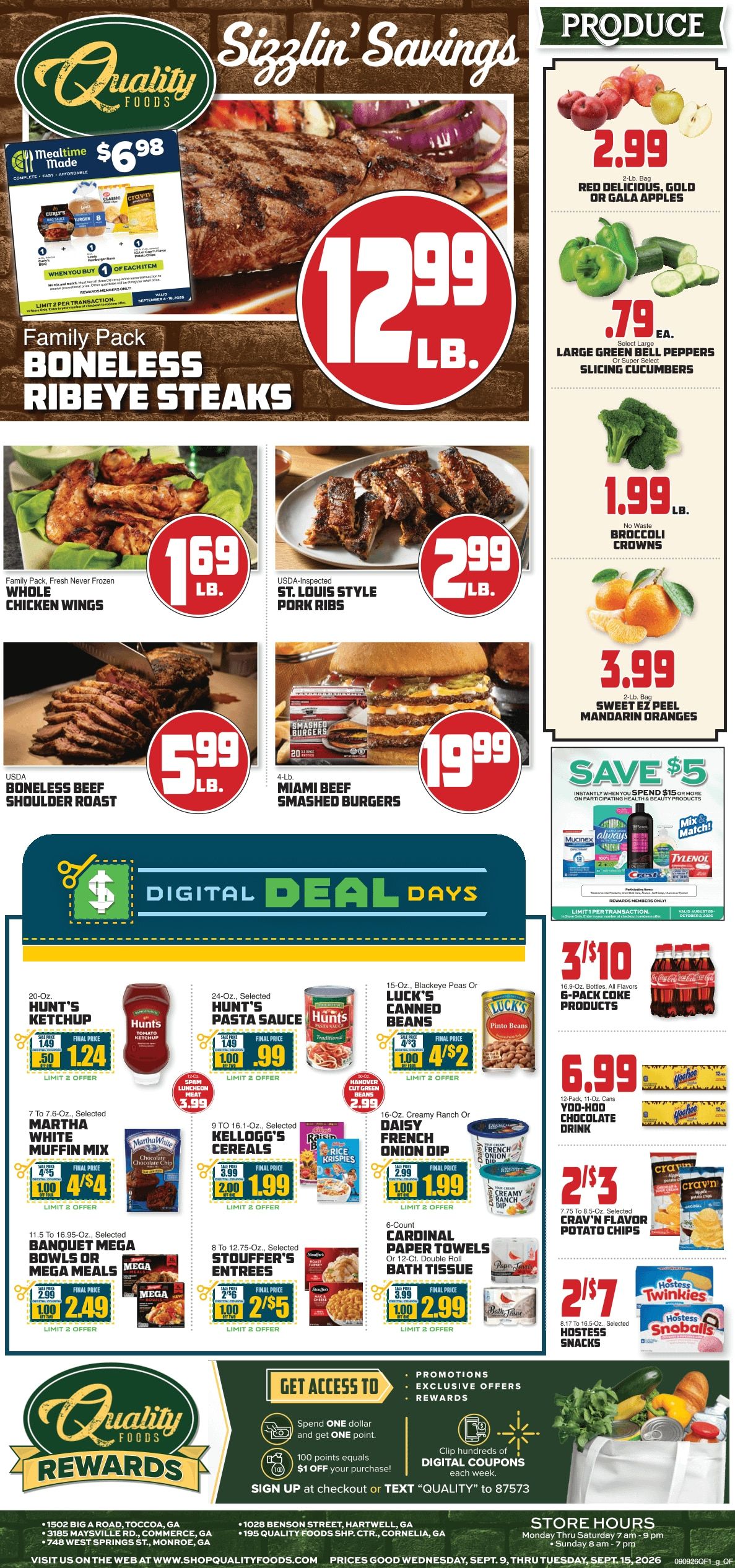Quality Foods (Commerce and other locations, GA) Weekly Ad September 9 - 15, 2026