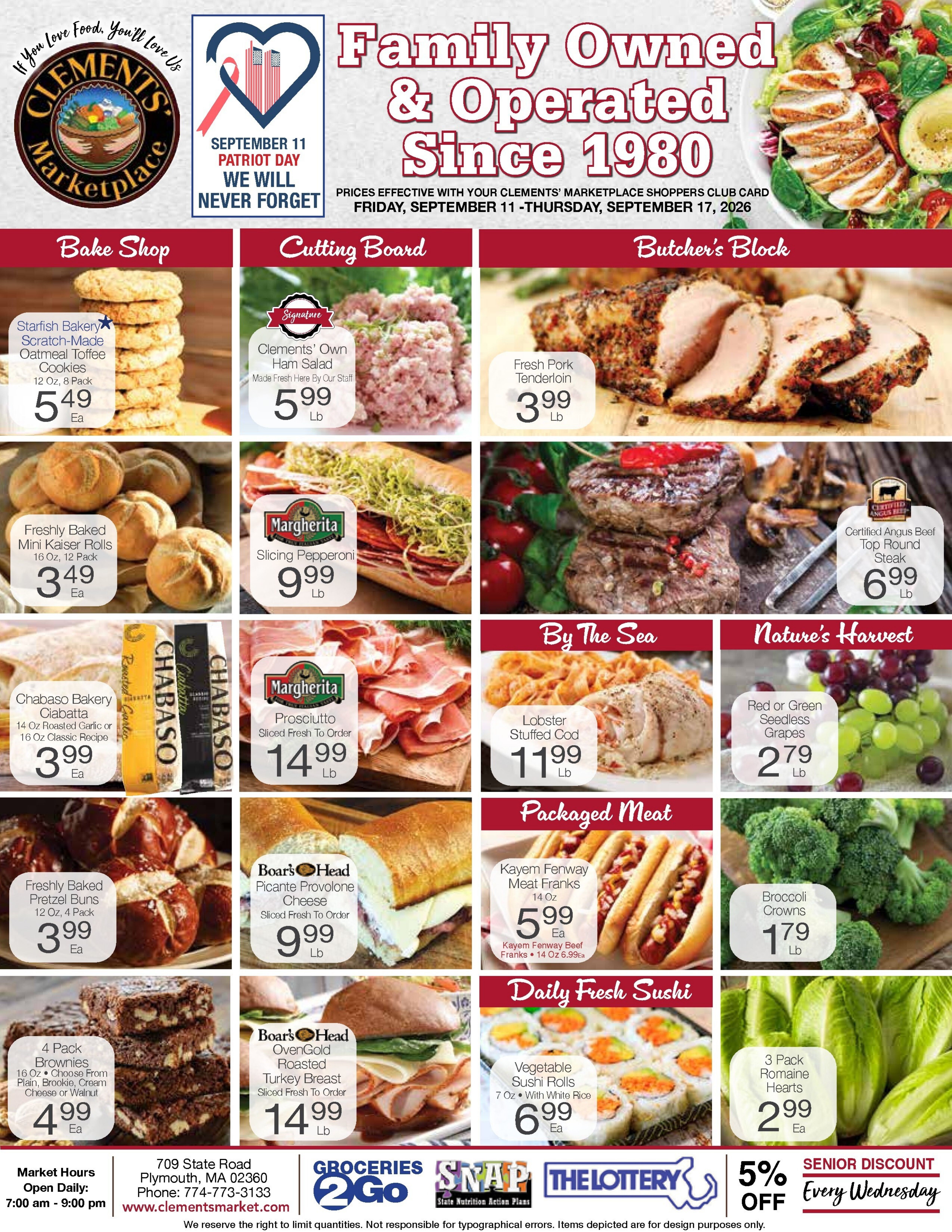 Clements' Marketplace (Plymouth, MA) Weekly Ad September 11 - 17, 2026