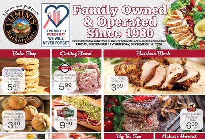 Clements' Marketplace (Plymouth, MA) Weekly Ad September 11 - 17, 2026