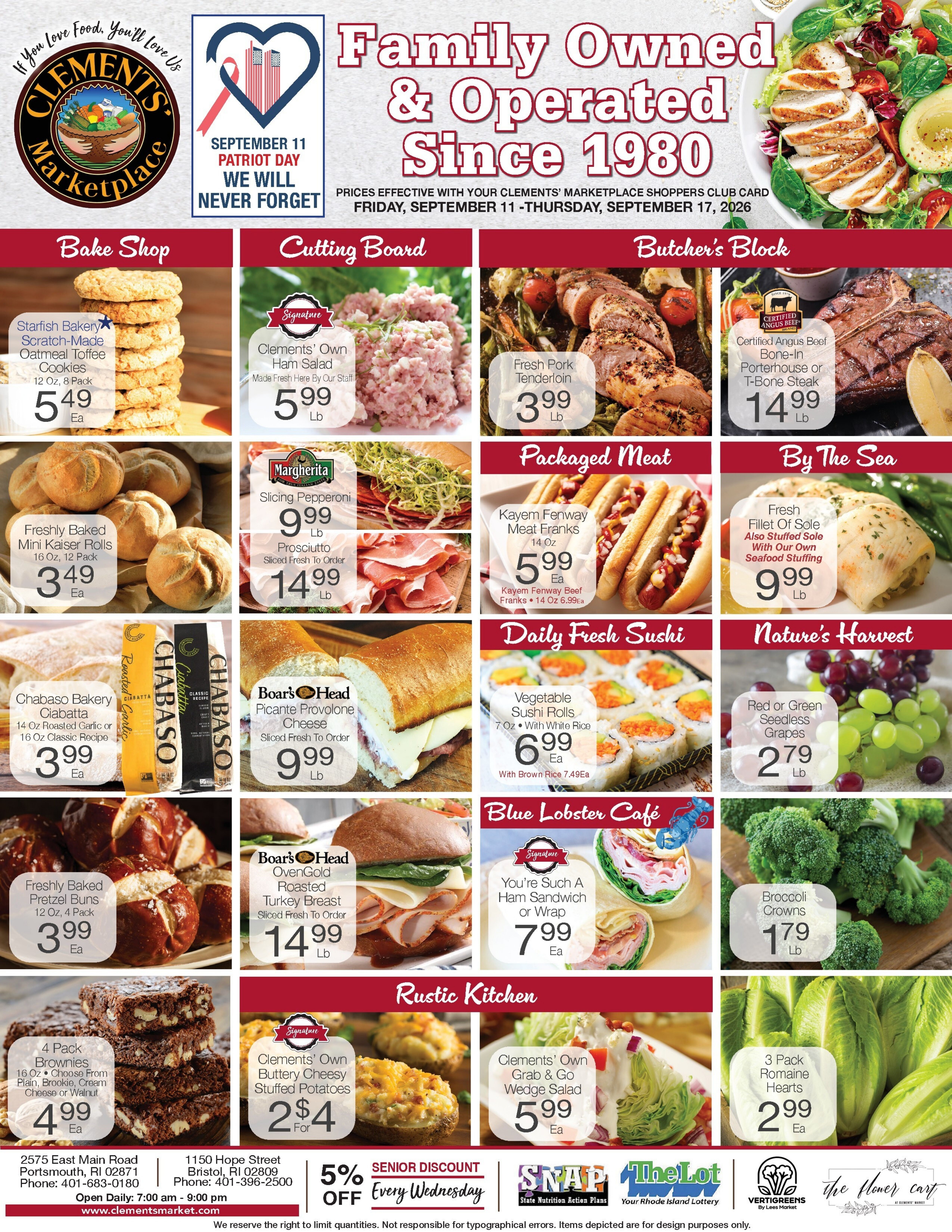 Clements' Marketplace (Rhode Island) Weekly Ad September 11 - 17, 2026