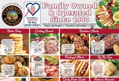 Clements' Marketplace (Rhode Island) Weekly Ad September 11 - 17, 2026