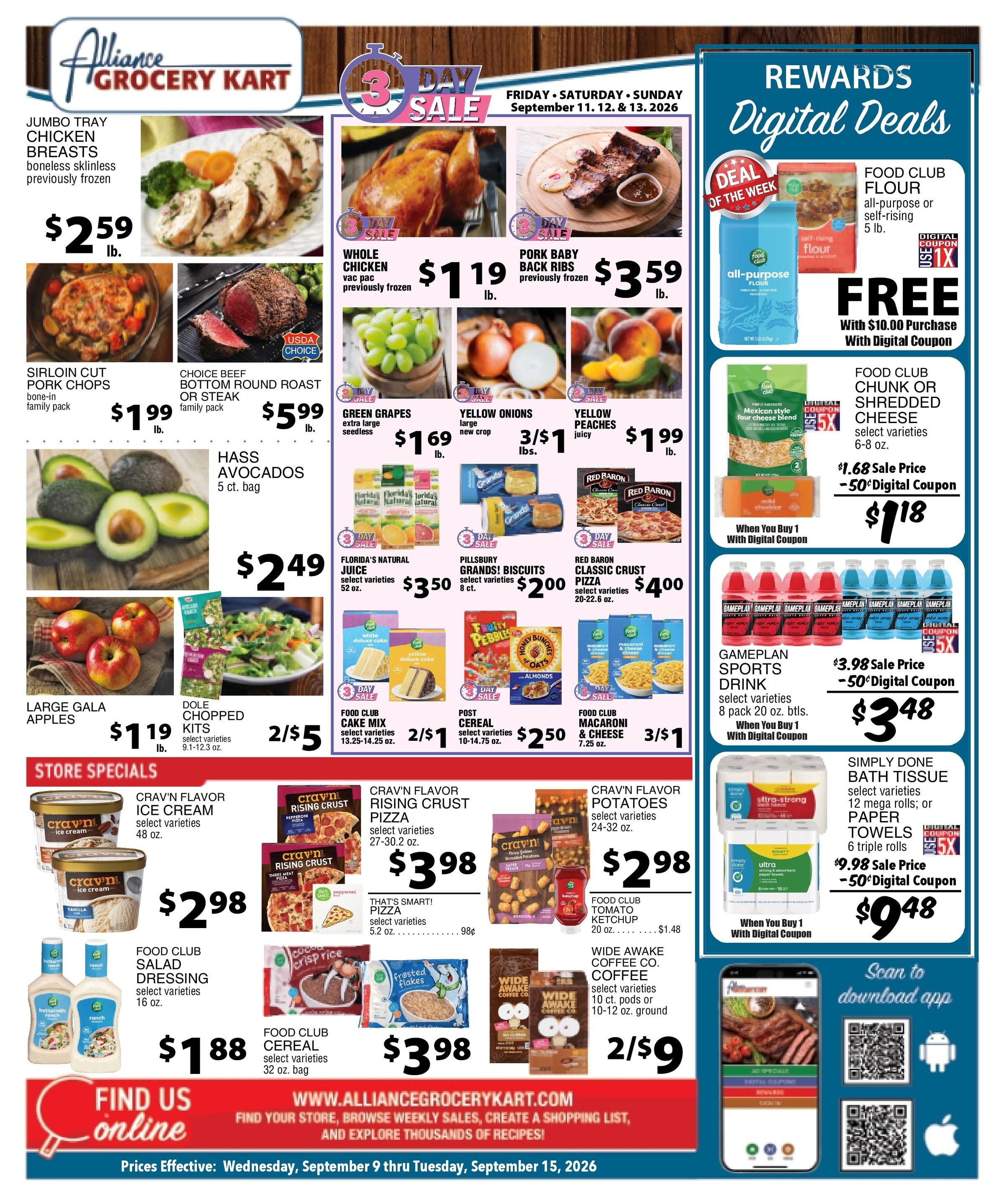 Alliance Grocery Kart Weekly Ad September 9 - 15, 2026