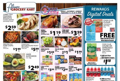 Alliance Grocery Kart Weekly Ad September 9 - 15, 2026