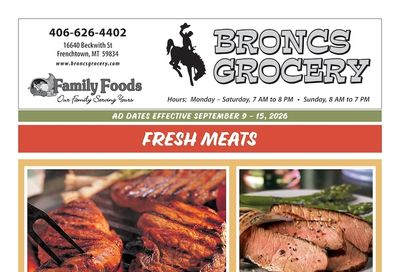 Bronc's Grocery Weekly Ad September 9 - 15, 2026